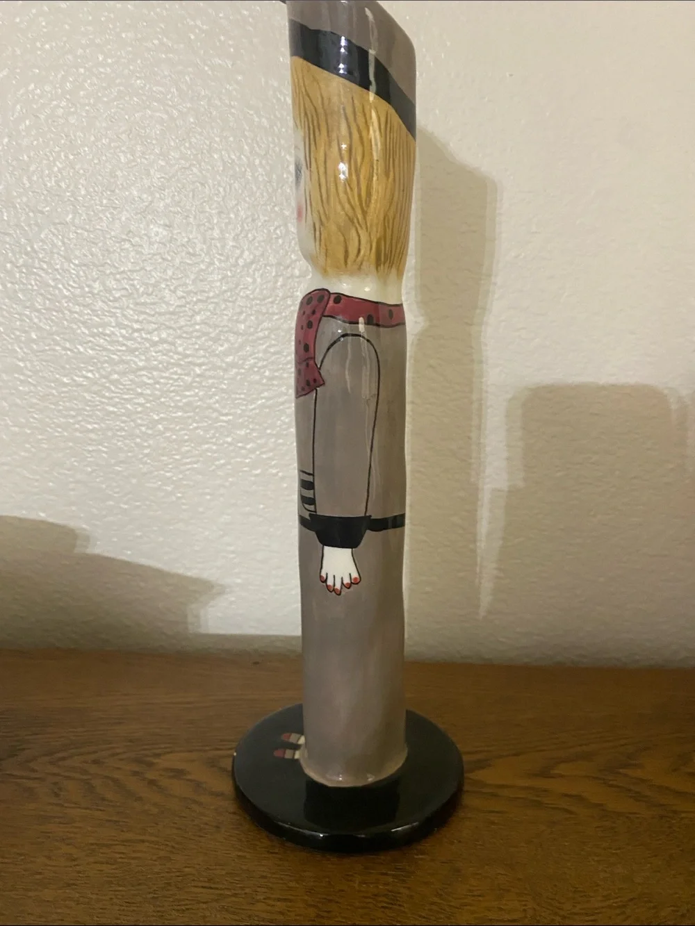Susan Paley Whimsical Bud Vase / Candleholder, 12” tall.